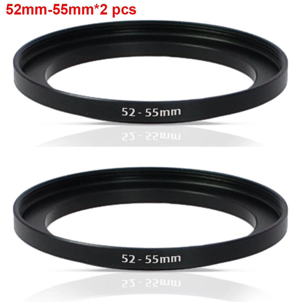 

JUST NOW High-quality 2PCS 52-55MM Step-Up Ring Filter Adapter (52MM Lens to 55MM Accessory) (2 PCS Ring Filter Adapter)