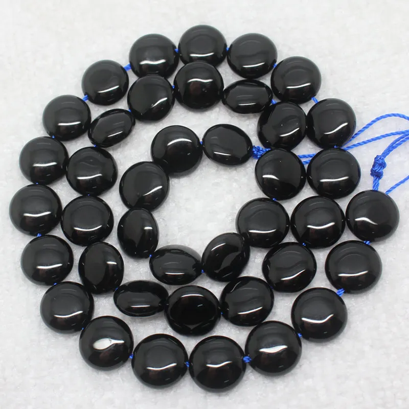 

Mini. order is $7! 10mm Natural Onyx Black Agates Oblate Oval Wafer Spacer Loose Beads 15"