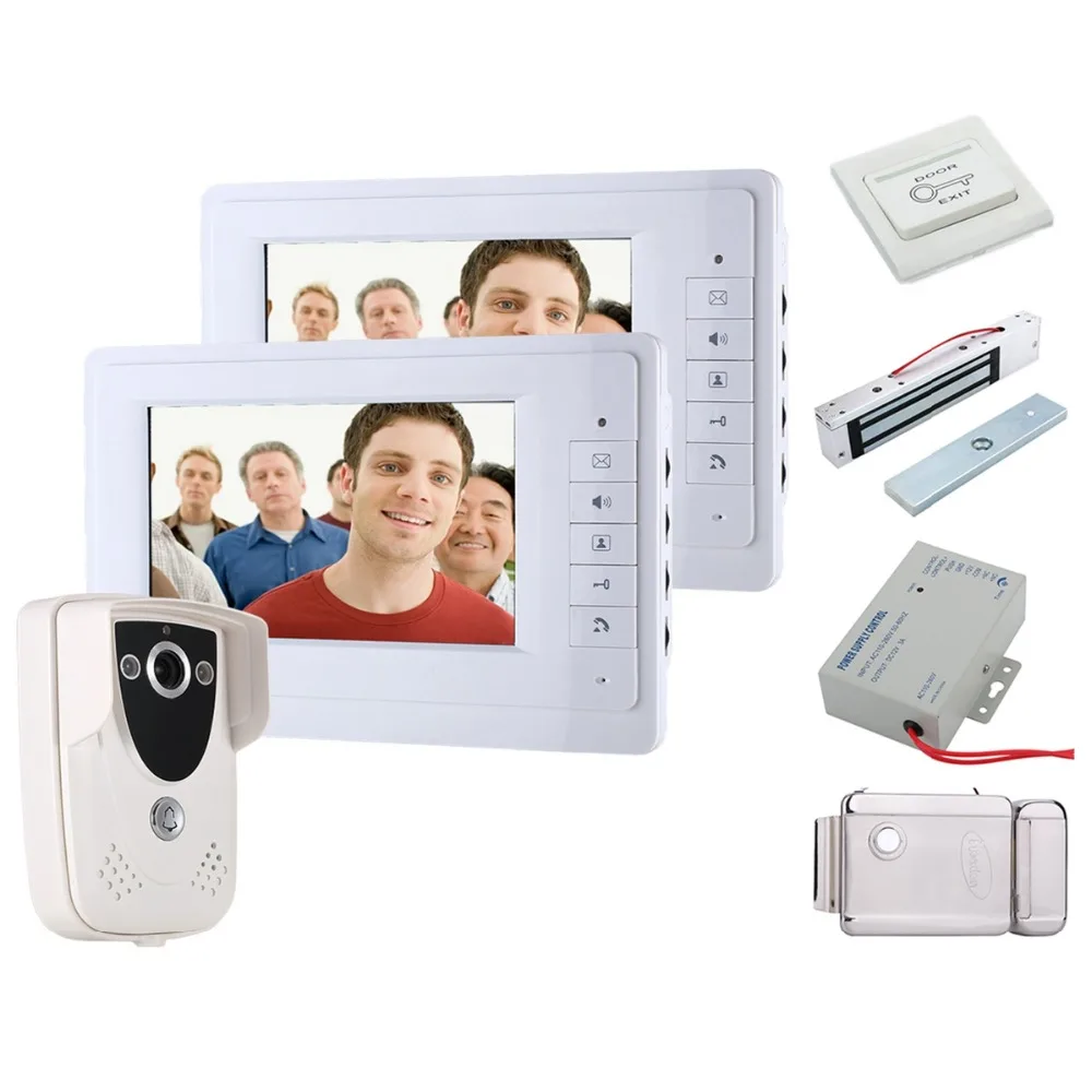 

7" Inch TFT Touch Screen LCD Color Video Door Phone Doorbell Intercom system Night Vision Doorphone With Electric lock-control