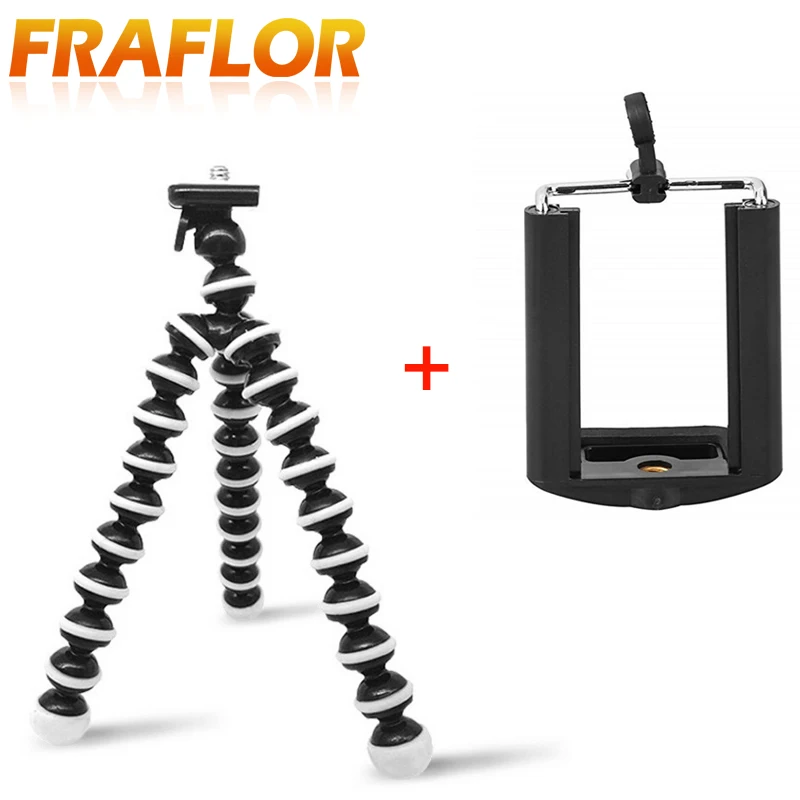 

Small Flexible Octopus Tripod for Phone with Phone Clip Tripod for IPhone 8 7 6 Dslr Gopro Xiao Yi 4K SJCAM Camera Stand Mount