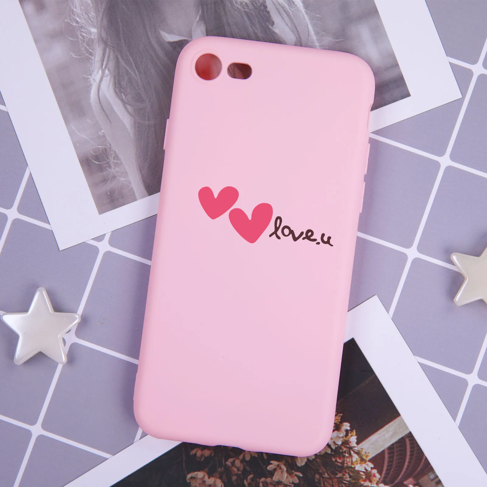 

Lovely Love You Phone Case For iPhone X 6 6s 7 8 Plus XR XS MAX cases Colorful Soft Silicone Back Cover