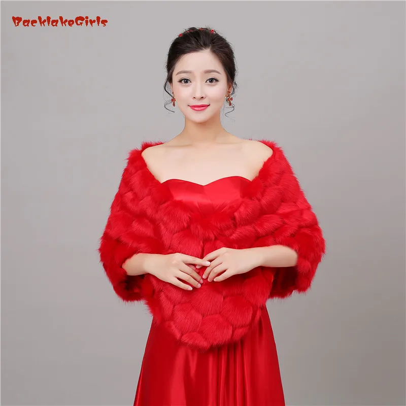

New Season Faux Fur Wedding Wrap Bolero Jackets Bridal Coat Cape Cloak Shawls Scarves Stock