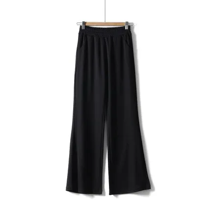 Модные женские новые широкие брюки женские весенние брюки с высокой талией свободные дикие повседневные Прямые брюки женские брюки тренд - Цвет: 2