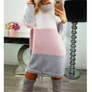 

Women Fashion 2019 Autumn Spring Long Sleeve Casual Loose Striped Top Swater