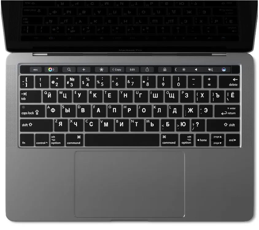 Русская версия английской клавиатуры силиконовый чехол для MacBook Pro 13 15 дюймов
