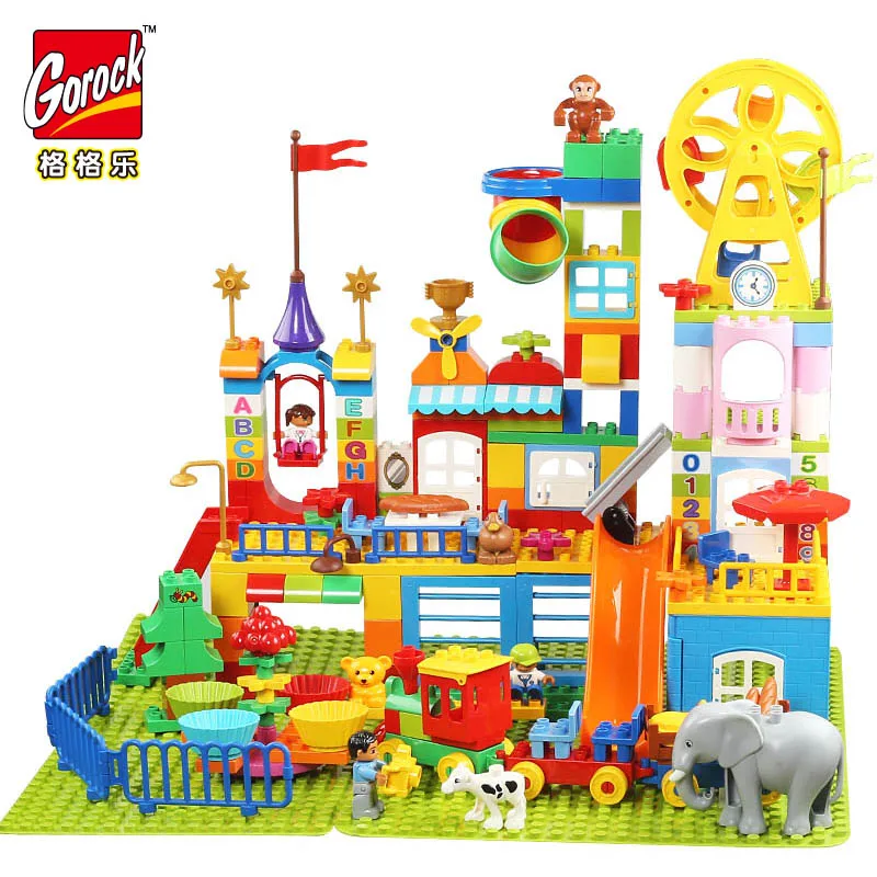 

GOROCK Big Building Blocks Girl Castle Park Slide Sofa Princess Block Kids Bbay Toys Compatible with Duplo Christmas Gift