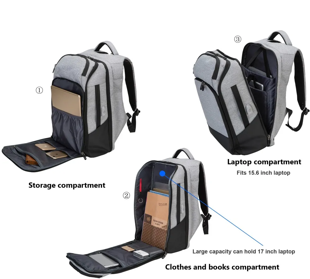BISON DENIM мужские рюкзаки 17 дюймов рюкзак для ноутбука подростка usb зарядка дорожные сумки Mochila Противоугонная школьная сумка N2765