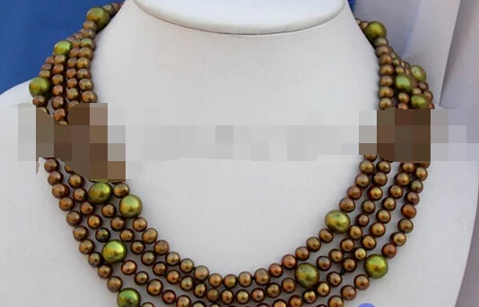 

Miss charm Jew2094 80" 10-11mm round coffee bronze freshwater pearl necklace