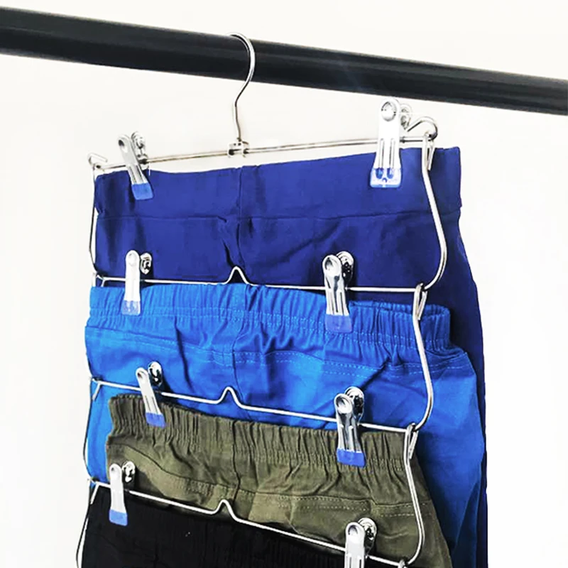 Six layers Multifunctional Foldable Clothing Hanger For Skirt Pants