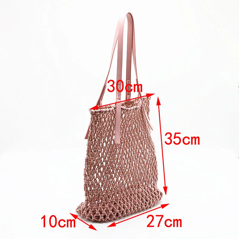 Woman-Fashion-Popular-Woven-Bag-Mesh-Rope-Weaving-Tie-Buckle-Reticulate-Skeleton-Hollow-Straw-Bag-Net