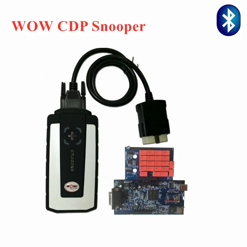 

2018 new cars trucks diagnostic WOW CDP SNOOPER CDP with bluetooth usb OBD2 scanner v5.008r2 keygen software+8 car/truck cables