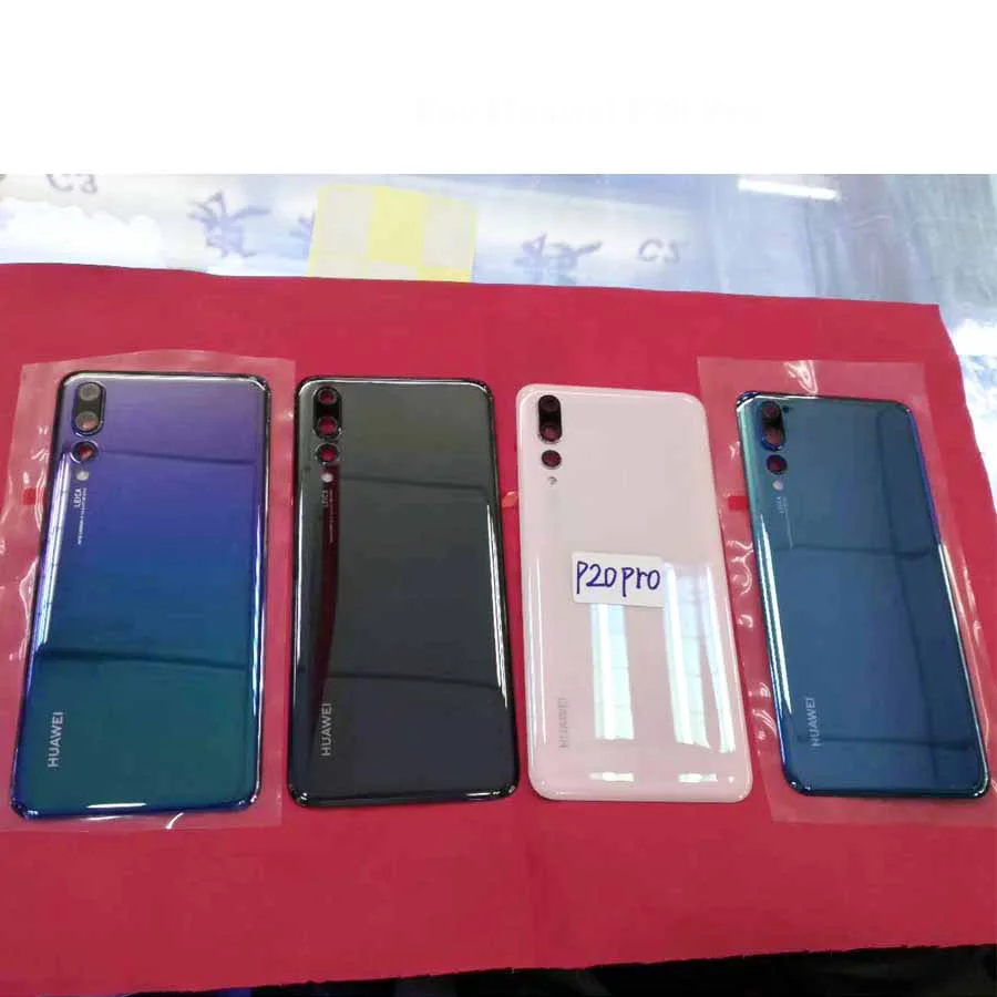 Задняя стеклянная панель для Huawei P20 Pro крышка аккумулятора с объективом камеры