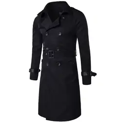 Прямая доставка, Мужская ветровка, куртка 3XL, дизайнерское ветрозащитное пальто, тренчи, двубортные 2018, осенне-зимняя новая одежда