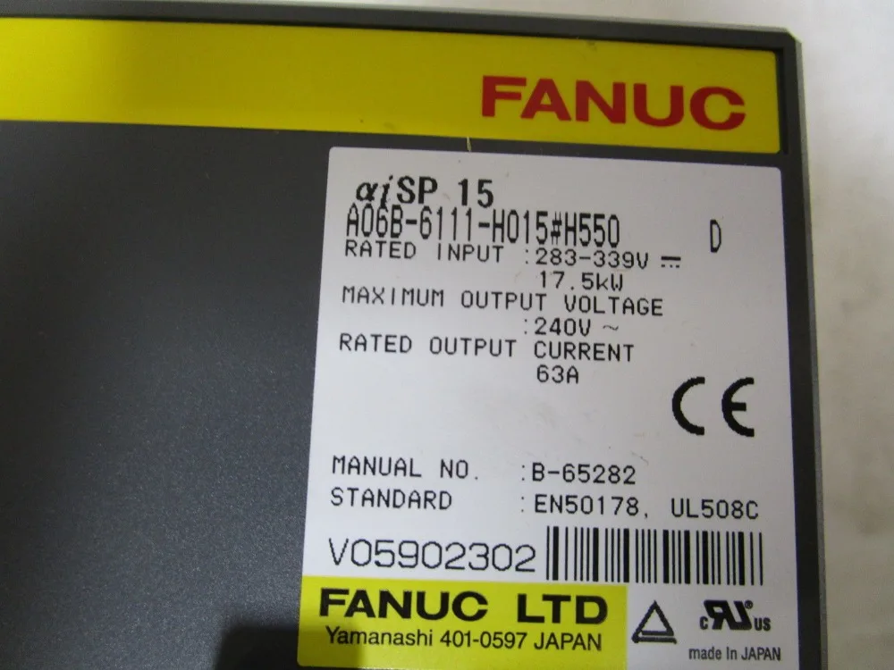 

FANUC SERVO AMPLIFIER ALPHA iSP 15 A06B-6111-H015 A06B-6111-H550 CNC Control amp