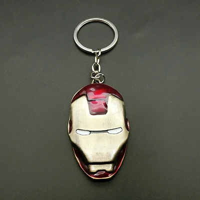 Iron Man Red Brown Автомобильный держатель для ключей кольцо брелок Железный человек Человек-паук» и «Супермен» брелок-карабин для ключей автомобиля брелок в подарок Творческий авто аксессуары - Название цвета: Iron Man Red Brown