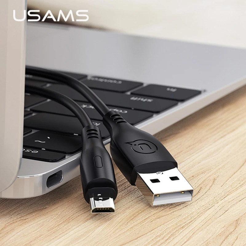 USAMS المصغّر usb كابل قصيرة 0.25 m 2 m 1 m سلك لسامسونج هواوي Xiaom redmi مايكرو كابل يو اس بي شاحن هاتف محمول يعمل بنظام تشغيل أندرويد كابل مايكرو الحبل