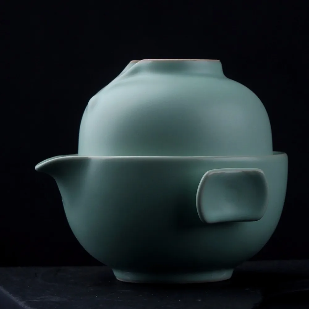 Быстрая чашка Цзиндэчжэнь китайский Селадон фарфоровый чайный набор керамический чайный набор кунг-фу включает в себя 1 горшок 1 чашка путешествия Гонг фу Чайный горшок чайная чашка