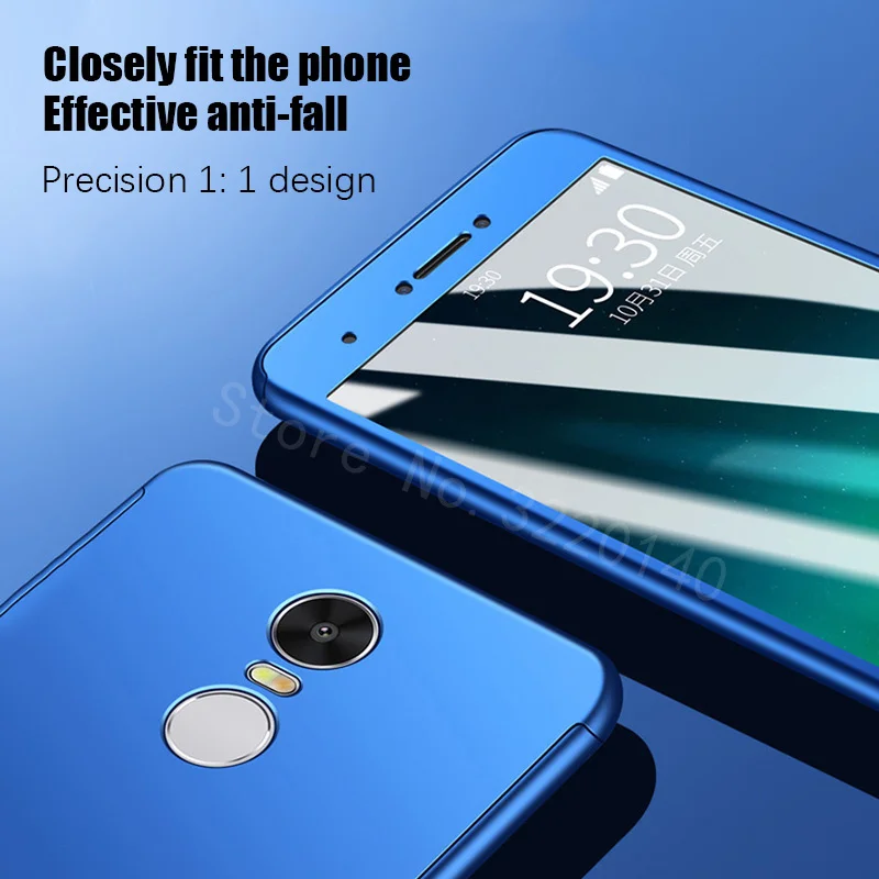 360 Degree Full Cover Case For Xiaomi Redmi Note 4 4X Case Hard Back Cover For xiaomi redmi Note 4 Pro Shell With Tempered glass-6