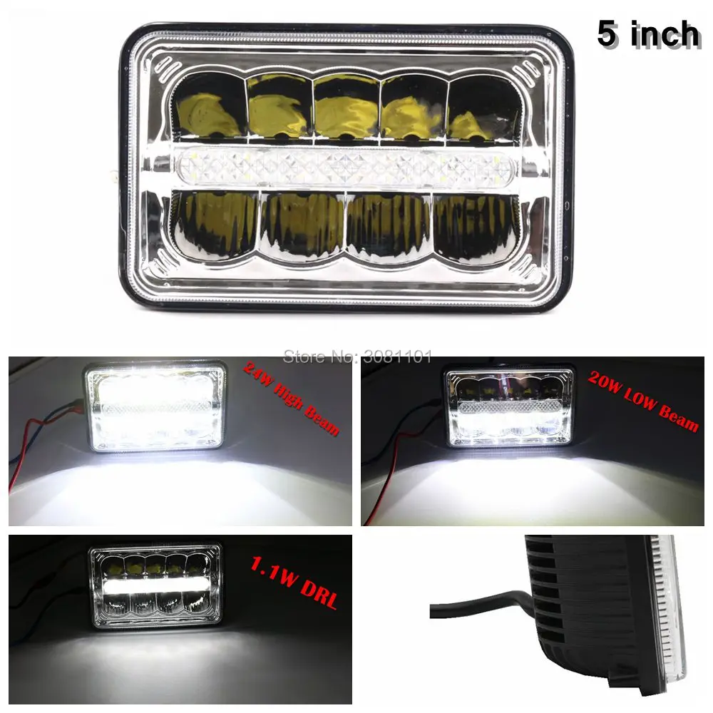 

1PC 5" Die-casting Aluminum Alloy PC Lens LED Work Light Hi-low Beam with DRL for SUV, ATV, UTV, 4 x 4, Sand rails, Cars, Truck,