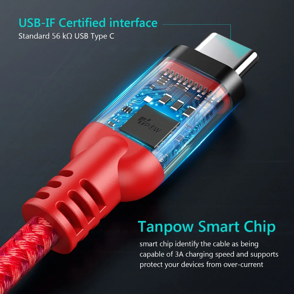 TIEGEM usb type-C кабель 3A USB C-USB-C кабель для samsung Galaxy S9 Xiaomi Быстрая зарядка type-C кабель для Oneplus USB 3,1 шнур