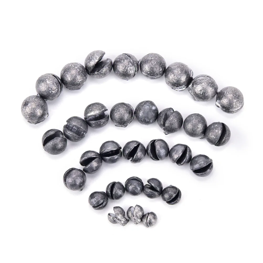 

100PCS/Bag 5 Styles high quality Carp Fishing Solid Oval Split Shot Lead Sinker Fishing Lure Accessories