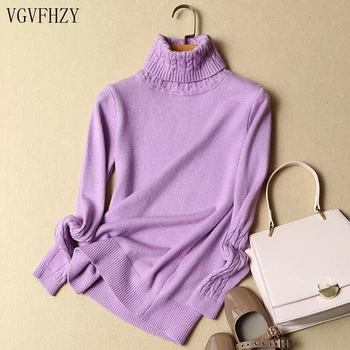 

Women Turtleneck Sweater 2018 new Autumn Women Knitted Sweaters Pullovers Long Sleeve Winter fashion Female Jumper Warm Tops