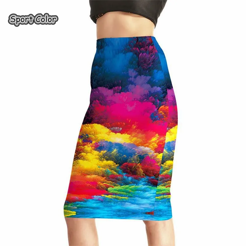 Colorful New Arrival Women Sexy High Waist Midi Skirts Tennis Bowling Skirts Slim High Elastic S To 4XL Female Party Apparel - Цвет: As photo