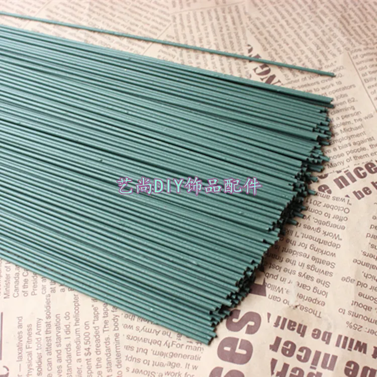 2 MM * 40 CM fleur artificielle tige, Fil vert floral souches