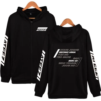 

LUCKYFRIDAY ATEEZ Tracksuit Loose Hoodie Sweatshirts Men/Women Autumn zipper Tracksuit Ladies Hoodies Women harajuku Clothes