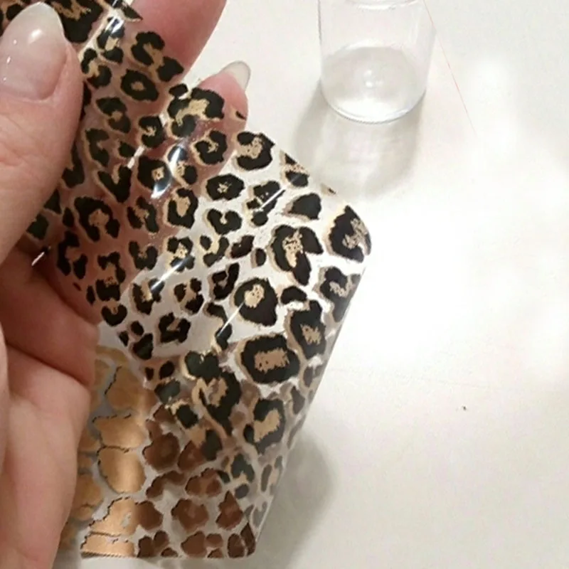 3D Леопардовый принт наклейки для ногтей, для нанесения с помощью клея фольги звездное небо Обёрточная бумага s наклейки переводятся при помощи полировки ползунки аксессуары для ногтей Обёрточная бумага инструменты 4*100 см