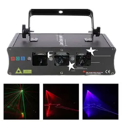 3 объектива RGB лазерный луч сканирования professional light DMX Звук авто лампы проектора вечерние DJ партии ночной клуб Рождество этап Освещение QH-Q6