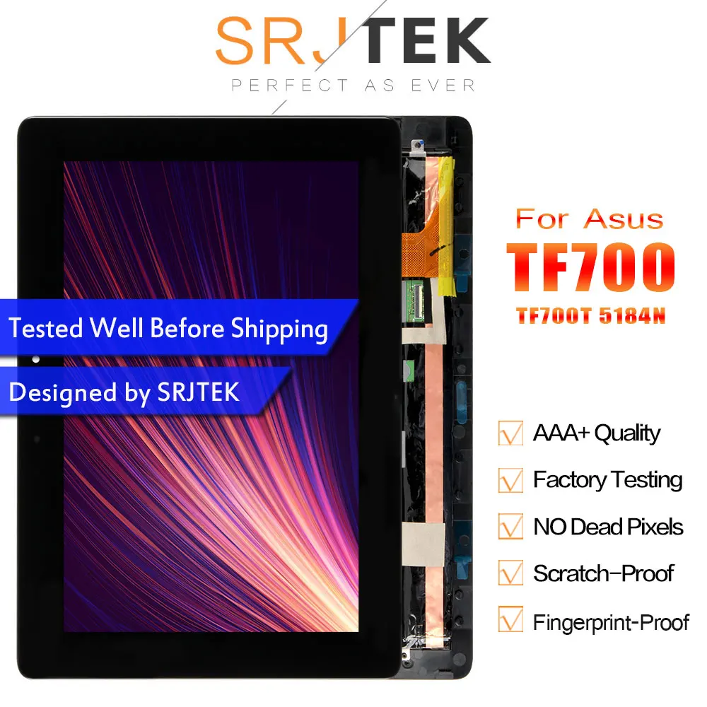 ЖК-дисплей Srjtek для Asus Transformer Pad TF700 TF700T TCP10D47 V0.2 5184N FPC-1 сенсорный экран дигитайзер