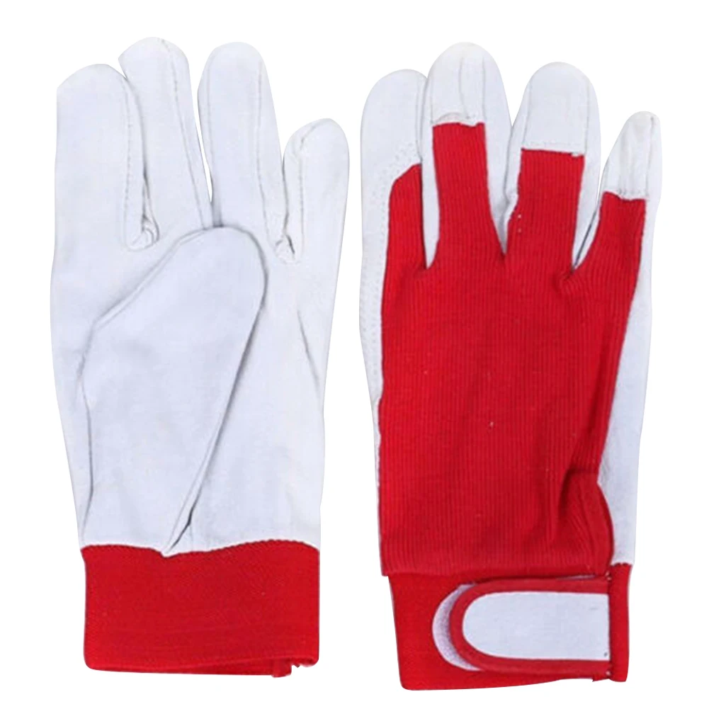 

1 Pair Durable Welding Gloves Anti Puncture Safe Guard Adult Indoor Protective Faux Leather Finger Heat Shield Heat Resistant