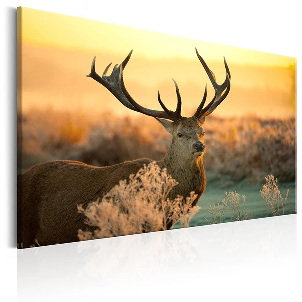 Landscape-Canvas-Painting-Wild-Animal-Deer-Wall-Art-Wilderness-Posters-and-Prints-Pictures-ForLiving-Room-or (2)