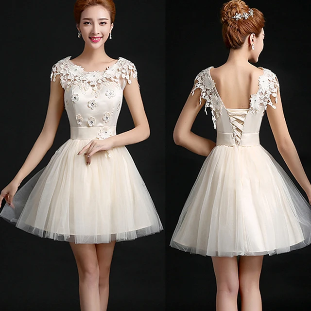 2015 special occasion dresses Ball Gown Short Prom Dresses Champagne ...