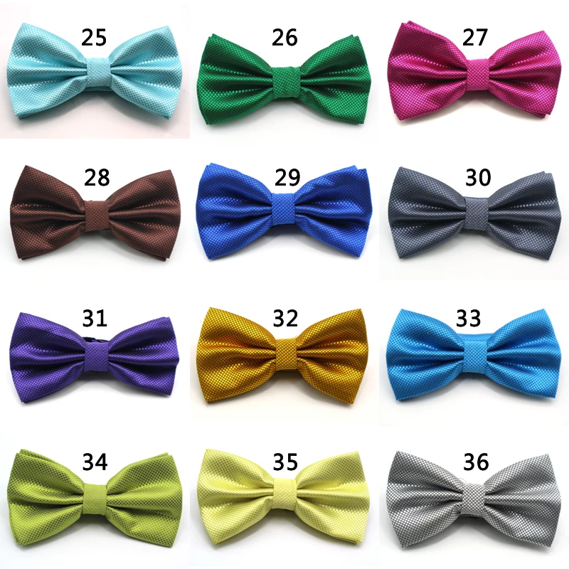 36 Color Adjustable Men's Bowtie Polyester Cartoon Man Solid Color Bows Tie Wedding Celebration Party Butterfly Birthday Necktie