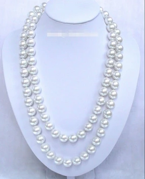 

FREE shipping> >>> 12mm round white south sea shell pearls necklace 9