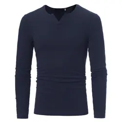 Новый модный бренд свитер для повседневной носки V-Neck Striped одноцветное Цвет Slim Fit Вязание Для мужчин свитера и пуловеры Для мужчин пуловер