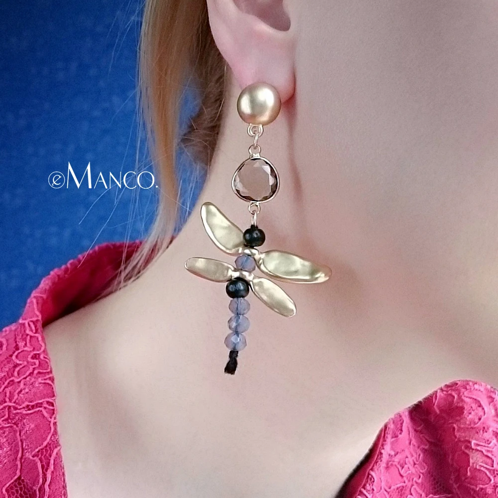 eManco Trendy Dragonfly Hanging Dangle Drop Earrings Gifts for Women Zinc Alloy Earrings Fashion Jewelry New Year Gifts eManco Trendy Dragonfly Hanging Dangle Drop Earrings Gifts for Women Zinc Alloy Earrings Fashion Jewelry New Year Gifts