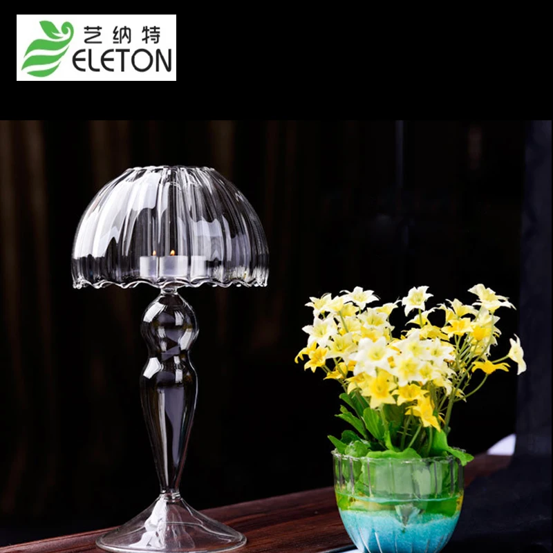 ELETON European style candlestick candles holder creative glass