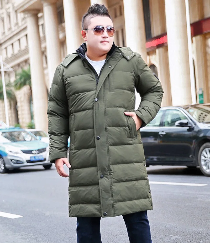 Большие размеры для мужчин; пуховая куртка зимняя толстая пуховая куртка для мужчин большие размеры длинный участок размера плюс толстые для мужчин