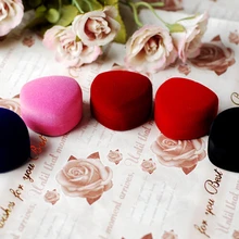 40 шт./лот смешанные цвета в форме сердца бархат ювелирные изделия кольцо серьги дисплей упаковочная коробка чехол с логотипом на заказ Печать