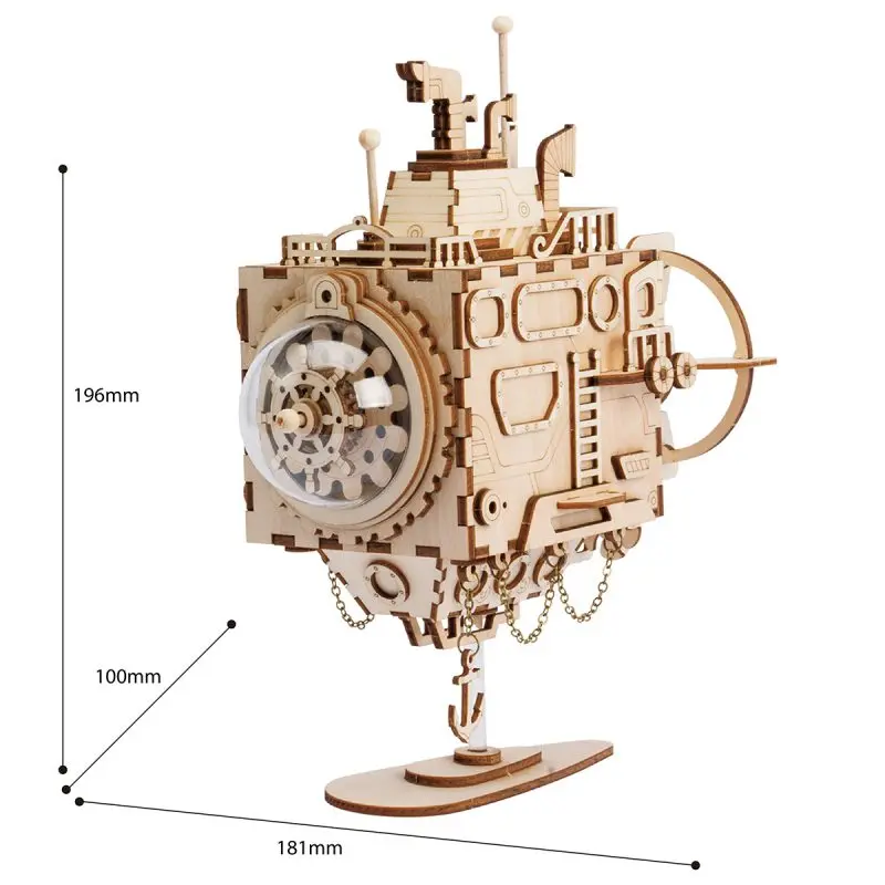 Музыкальная шкатулка Robotime ROKR в стиле стимпанк модель подводной лодки 3D