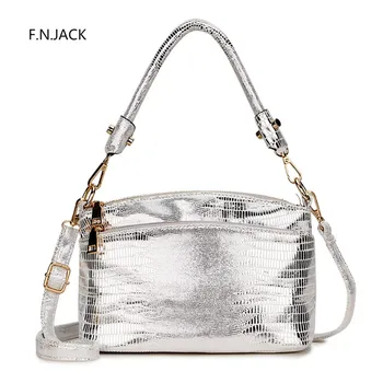 

F.N.JACK Women's Handbags Shell Bags Fashion Crossbody Shoulder Bag PU Serpentine Female Handbag Fall and Winter Bag 2019