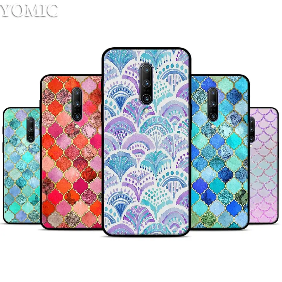 Mandala Flower Datura Fashion Shell Silicone Case for font b Oneplus b font font b 7