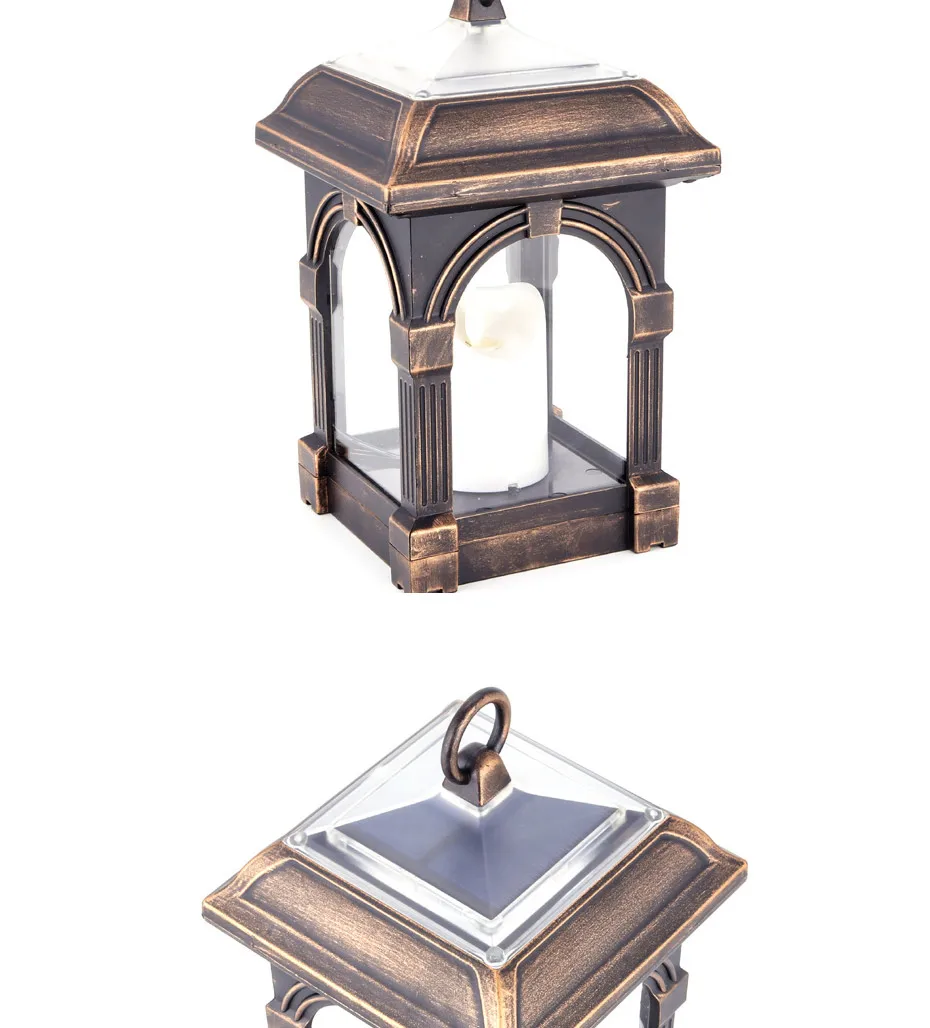 Retro Vela Solar Lanterna de Jardim ao ar Livre Caminho Pendurado Decoração do Jardim Luz Solar Gramado Luz Solar Luzes Led à Prova d' Água 13 Cheap Lâmpadas solares