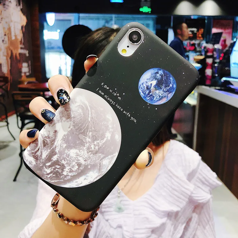 Чехол для телефона Moskado Planet Starry Sky для iphone XS Max XR X 8 7 6 6s Plus, Жесткий Чехол, модный космический самолет, чехол для пар