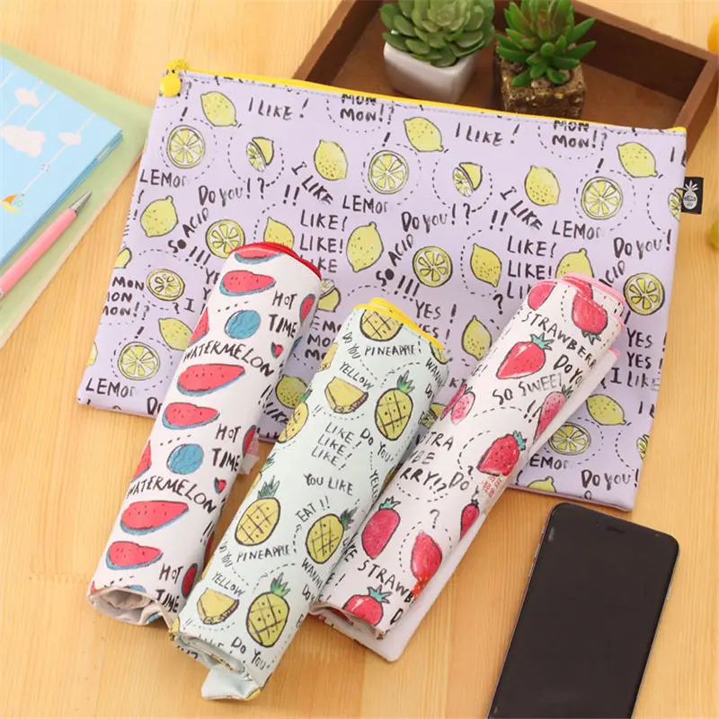 

Coloffice Korean Colorful Summer Series File Bag Fruit Students Stationery Storage bag Cute ID bag Office School Supplies 1Piece