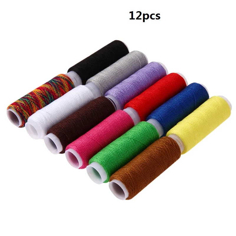 Полиэфирные нитки для вышивки для швейной машины, нитки для рукоделия, нитки для ручного шитья - Цвет: 12Pcs