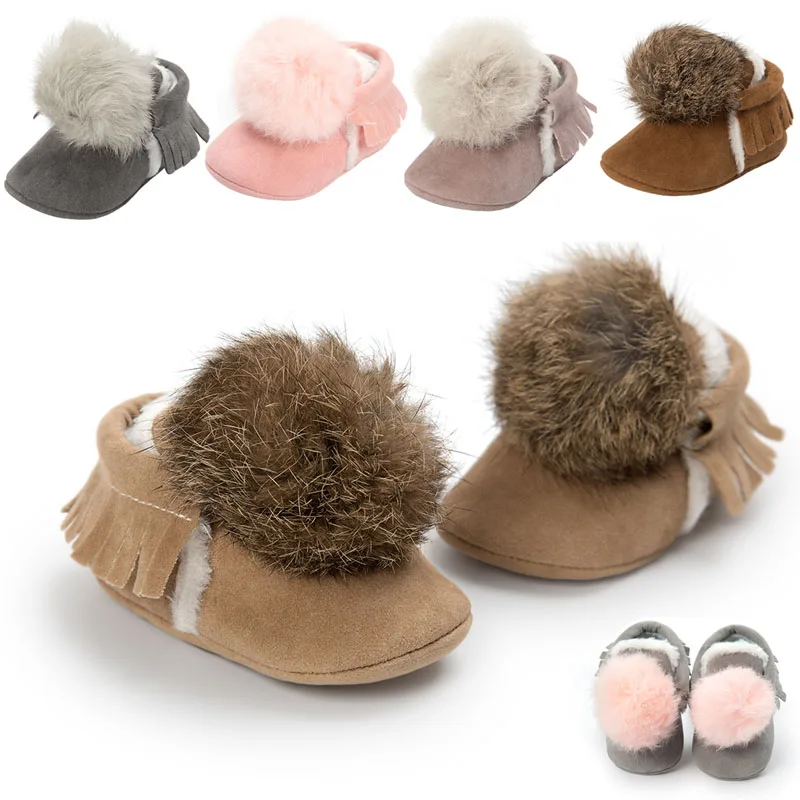 Зимняя Милая теплая обувь для маленьких девочек; обувь для малышей